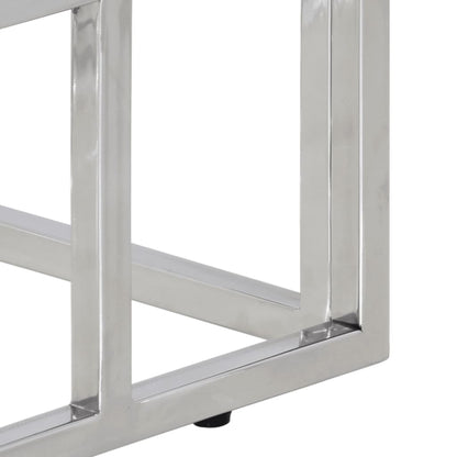 Avlastningsbord Konsollbord DIV. sølv rustfritt stål og herdet glass