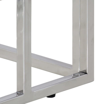 Avlastningsbord Konsollbord DIV. sølv rustfritt stål og herdet glass