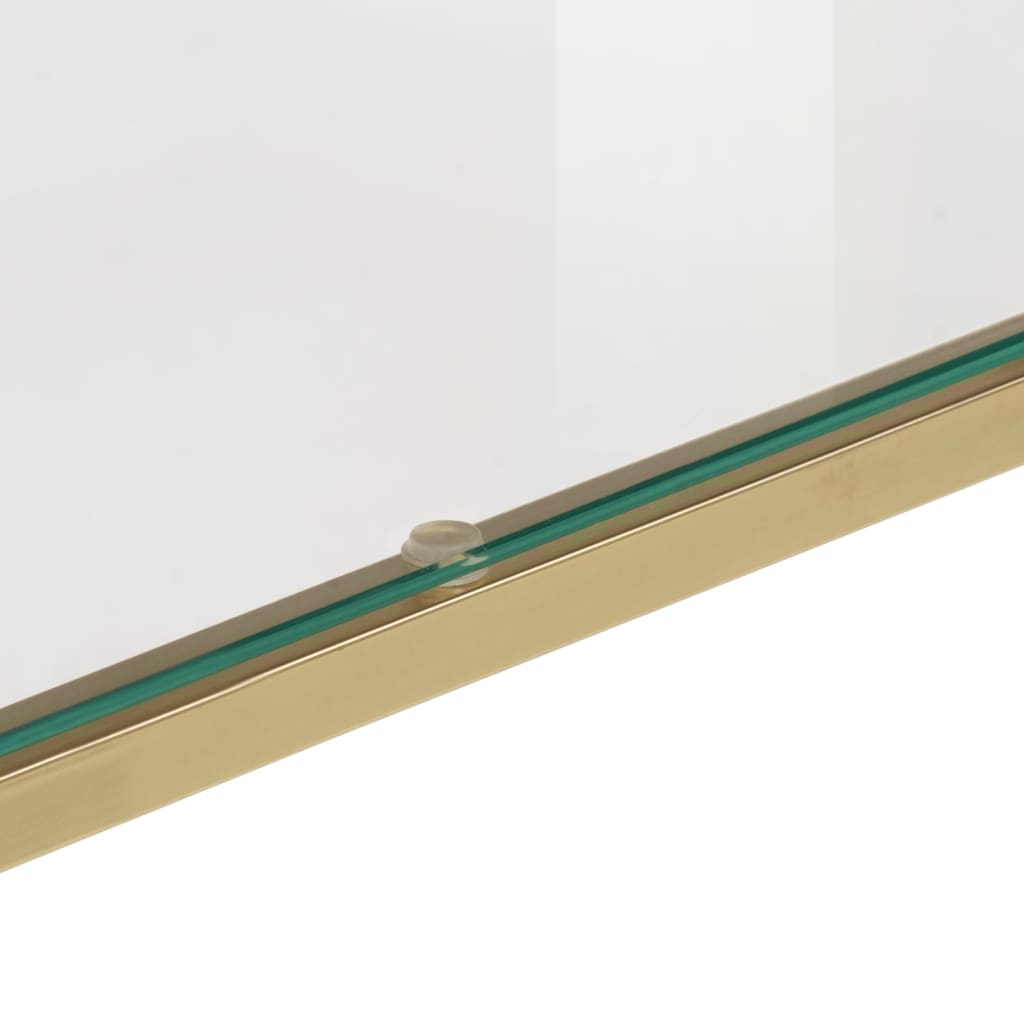 Avlastningsbord Konsollbord DIV. gull rustfritt stål og herdet glass