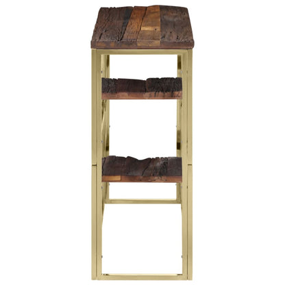 Avlastningsbord Konsollbord DIV. gull rustfritt stål og heltre tresville