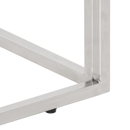 Avlastningsbord Konsollbord DIV. sølv rustfritt stål og heltre akasie