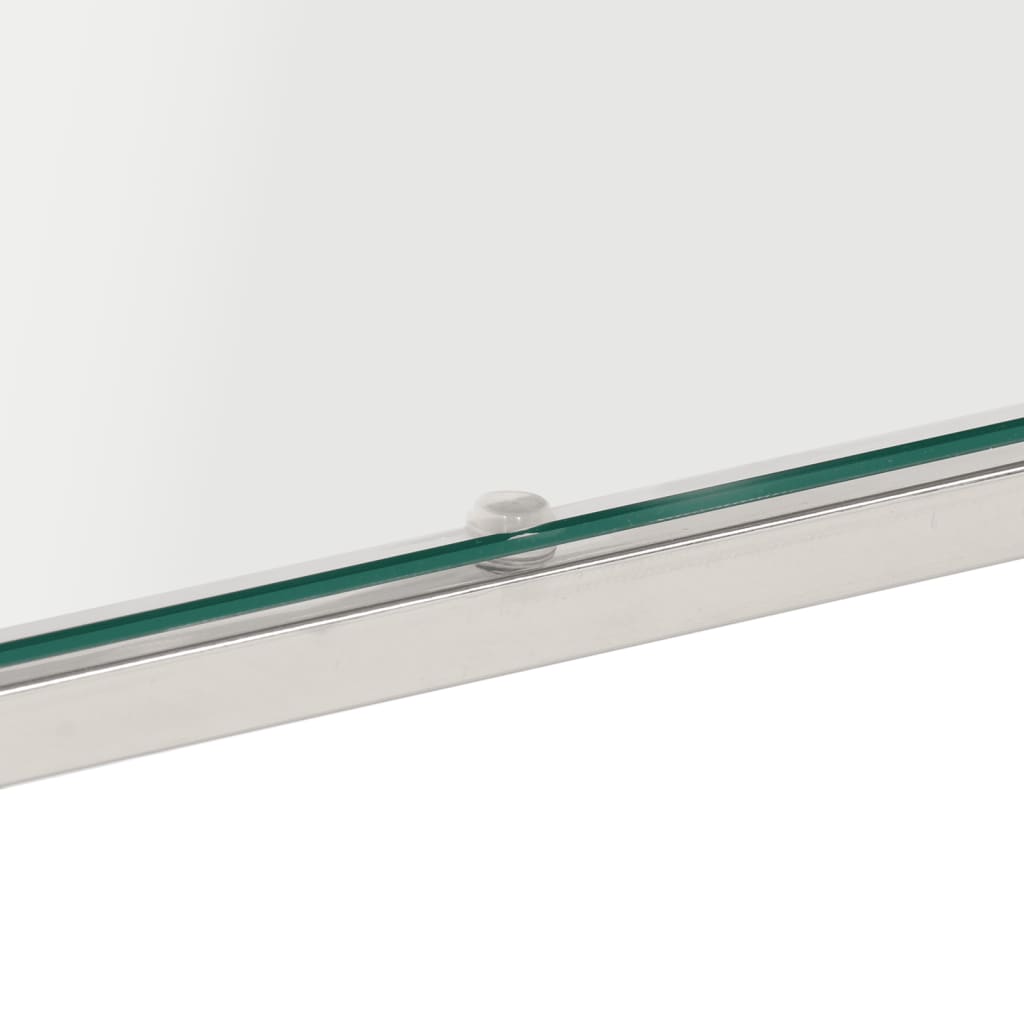 Salongbord Sofabord DIV. rustfritt stål sølv og herdet glass