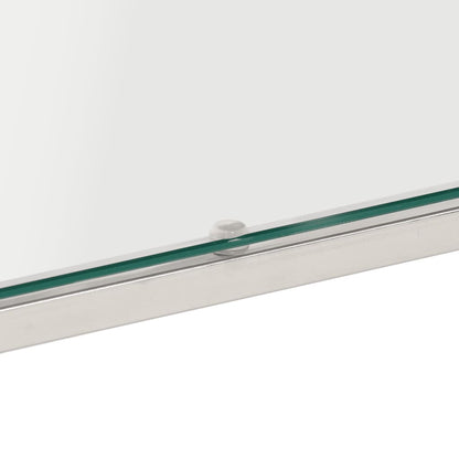 Salongbord Sofabord DIV. rustfritt stål sølv og herdet glass