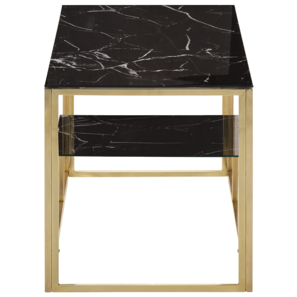 Salongbord Sofabord DIV. rustfritt stål gull og herdet glass