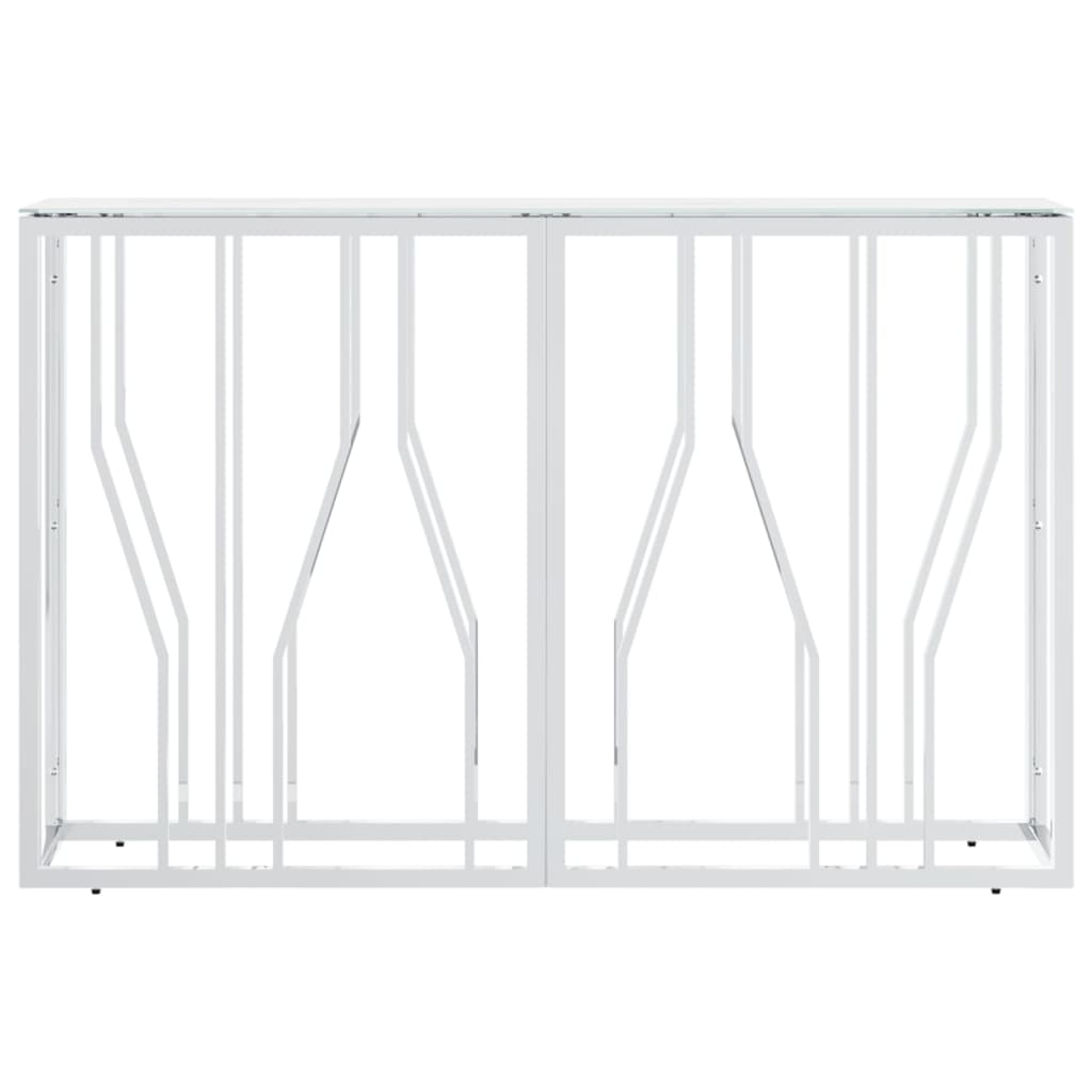 Avlastningsbord Konsollbord DIV. sølv 110x30x70 cm rustfritt stål og glass