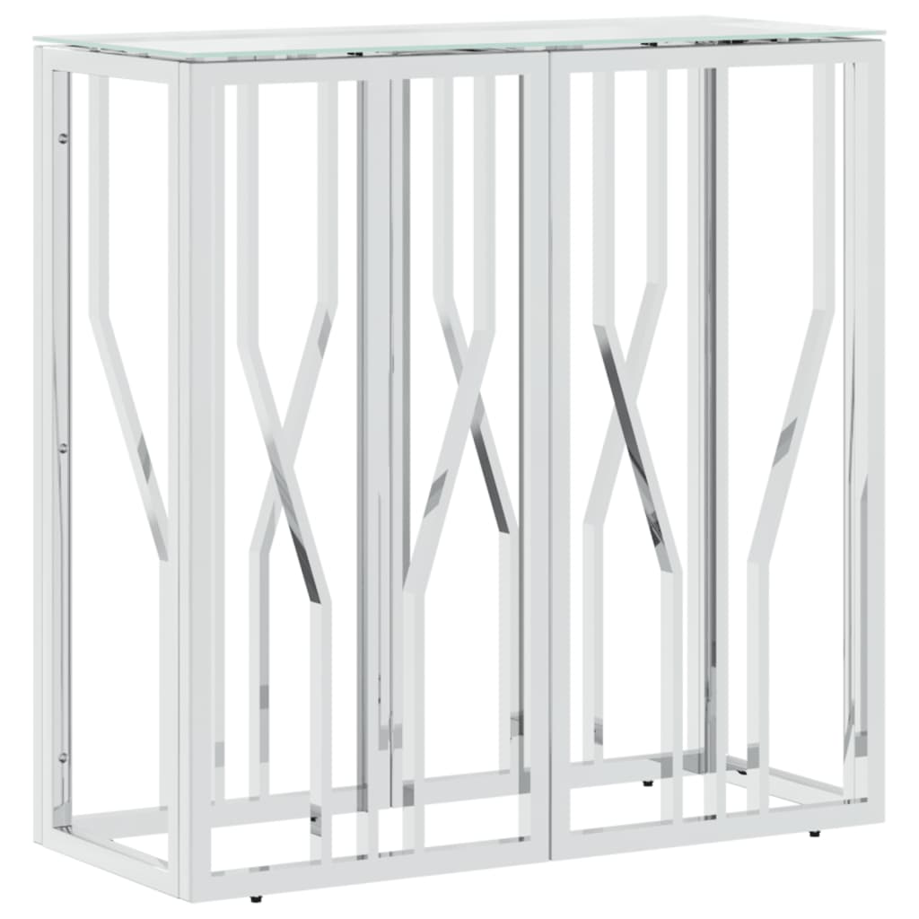 Avlastningsbord Konsollbord DIV. 70x30x70 cm rustfritt stål og glass