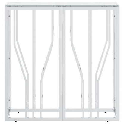 Avlastningsbord Konsollbord DIV. sølv 70x30x70 cm rustfritt stål og glass