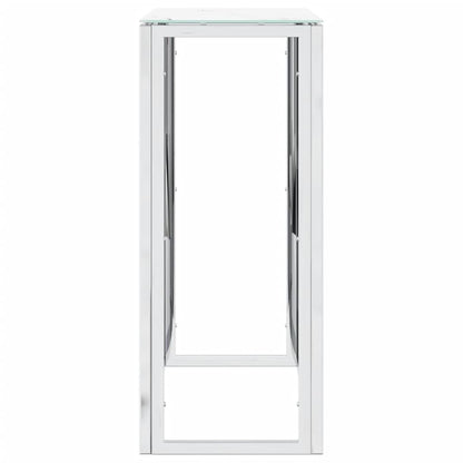 Avlastningsbord Konsollbord DIV. sølv 70x30x70 cm rustfritt stål og glass