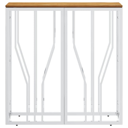 Avlastningsbord Konsollbord DIV. sølv rustfritt stål og heltre akasie