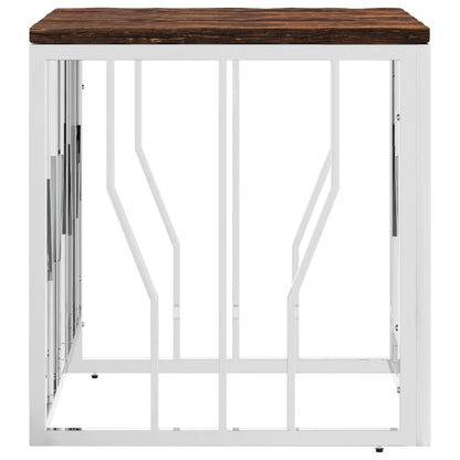 Salongbord Sofabord DIV. sølv rustfritt stål og gjenvunnet heltre