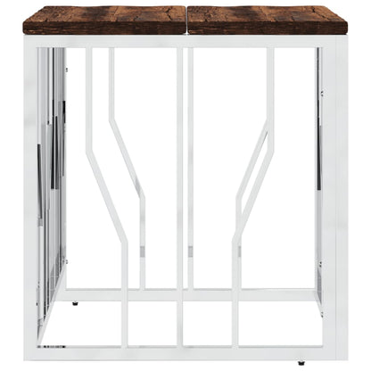 Salongbord Sofabord DIV. sølv rustfritt stål og gjenvunnet heltre