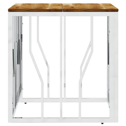 Salongbord Sofabord DIV. sølv rustfritt stål og heltre akasie