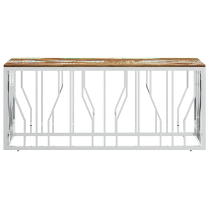 Salongbord Sofabord DIV. rustfritt stål sølv og gjenvunnet heltre