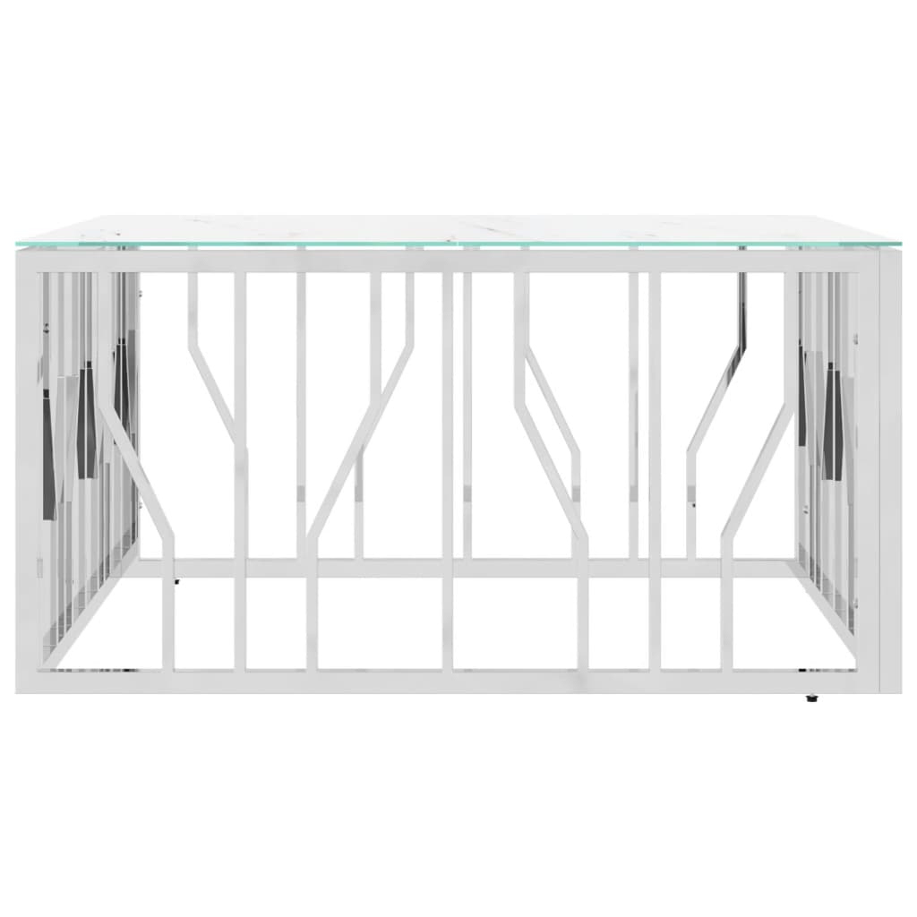 Salongbord Sofabord DIV. sølv 80x80x40 cm rustfritt stål og glass