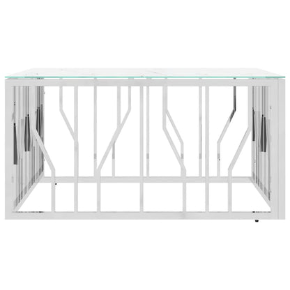 Salongbord Sofabord DIV. sølv 80x80x40 cm rustfritt stål og glass