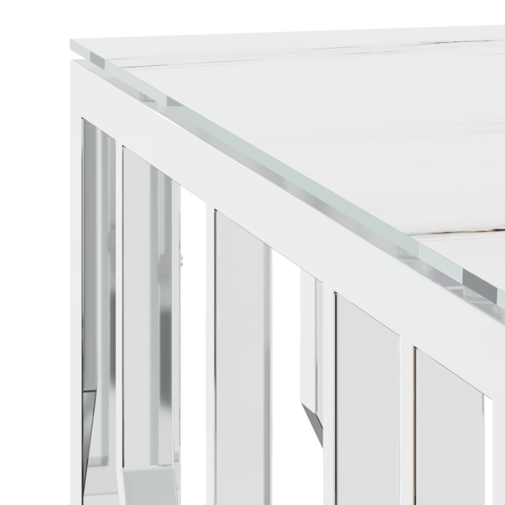 Salongbord Sofabord DIV. sølv 80x80x40 cm rustfritt stål og glass