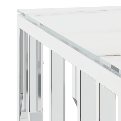 Salongbord Sofabord DIV. sølv 80x80x40 cm rustfritt stål og glass