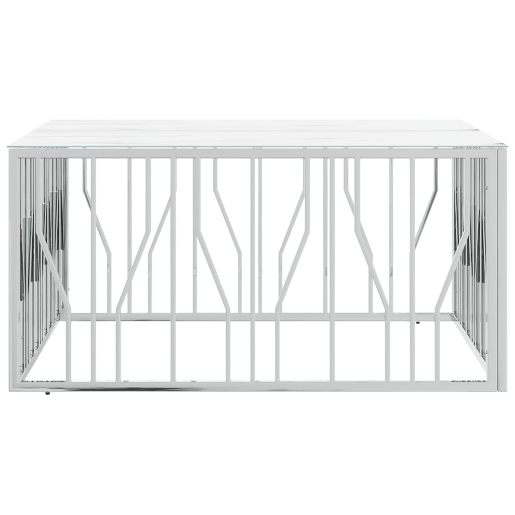 Salongbord Sofabord DIV. sølv 100x100x50 cm rustfritt stål og glass