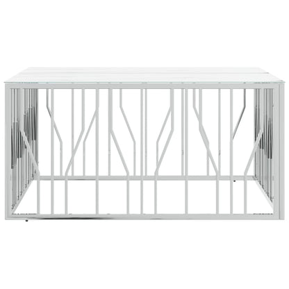 Salongbord Sofabord DIV. sølv 100x100x50 cm rustfritt stål og glass