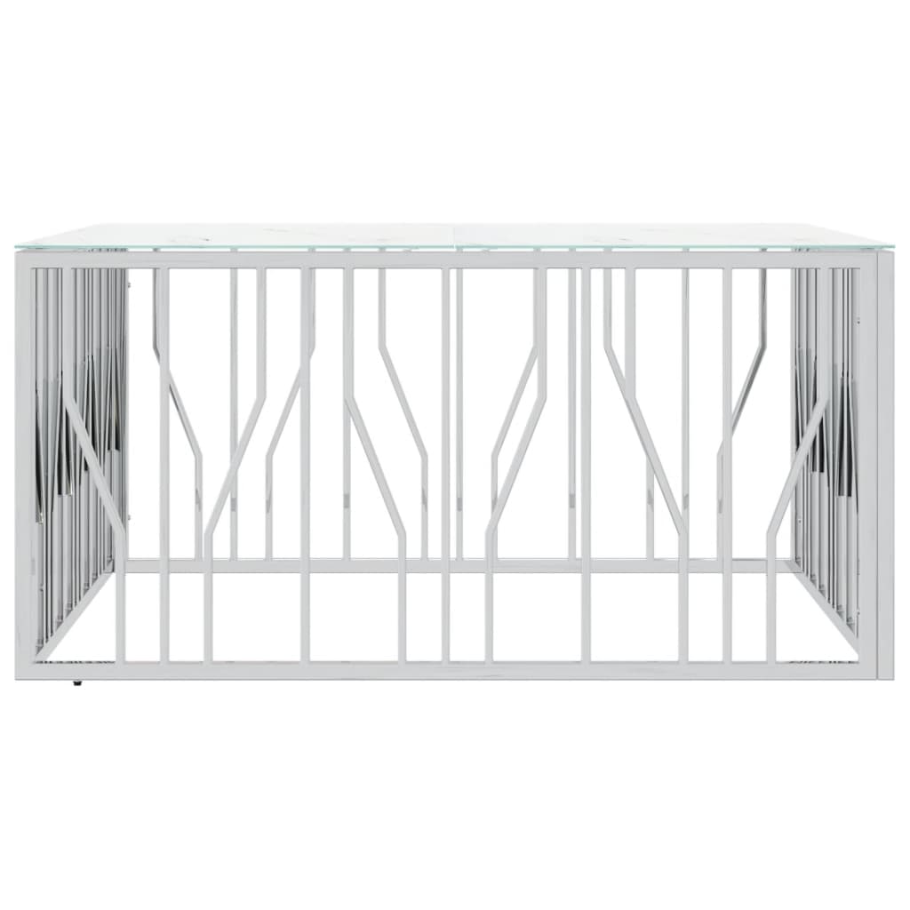 Salongbord Sofabord DIV. sølv 100x100x50 cm rustfritt stål og glass