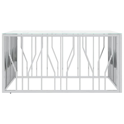 Salongbord Sofabord DIV. sølv 100x100x50 cm rustfritt stål og glass