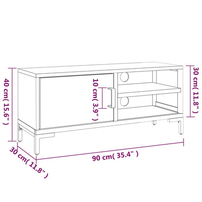 TV-benk brun 90x30x40 cm heltre furu