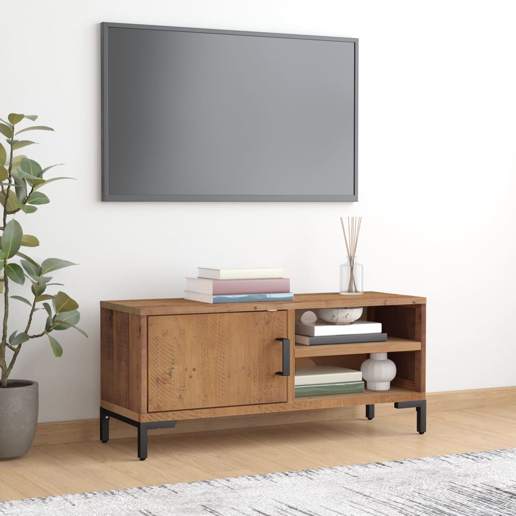 TV-benk brun 90x30x40 cm heltre furu