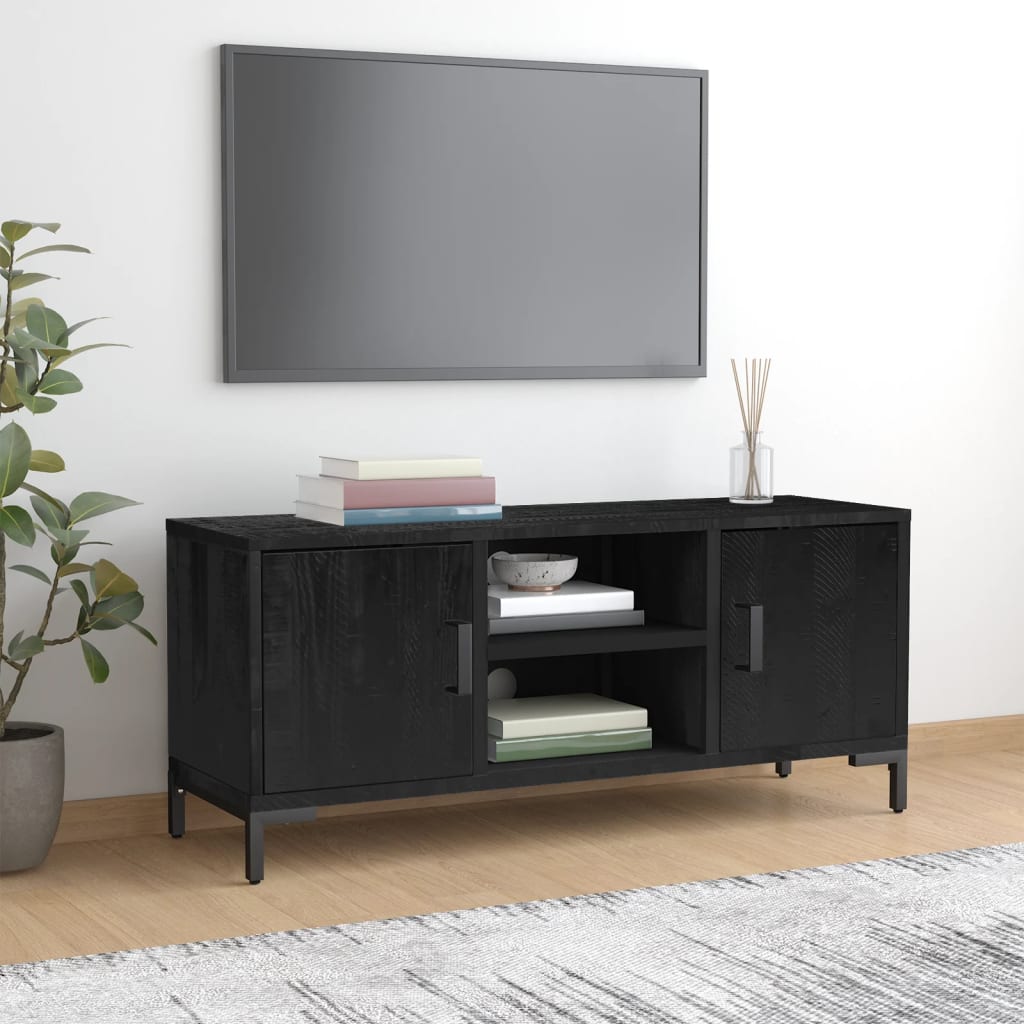TV-Møbel Svart 110x35x48 cm heltre furu
