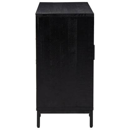 Skjenk Svart 75x35x70 cm heltre furu