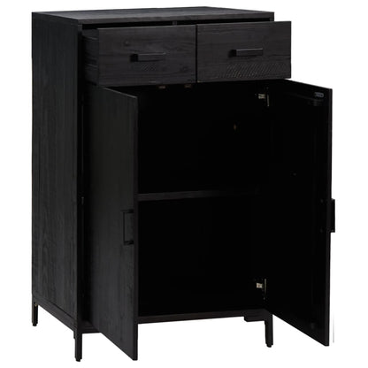 Skoskap Skohylle Skobenk Svart 75x40x110 cm heltre furu