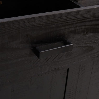 Skoskap Skohylle Skobenk Svart 75x40x110 cm heltre furu