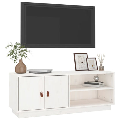 TV-benk hvit 105x34x40 cm heltre furu