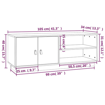 TV-benk grå 105x34x40 cm heltre furu