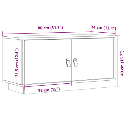 TV-benk grå 80x34x40 cm heltre furu