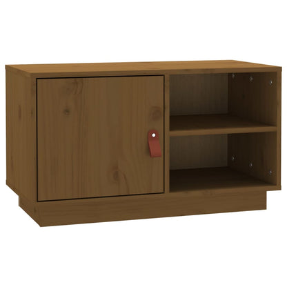 TV-benk honningbrun 70x34x40 cm heltre furu