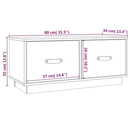 TV-benk grå 80x34x35 cm heltre furu