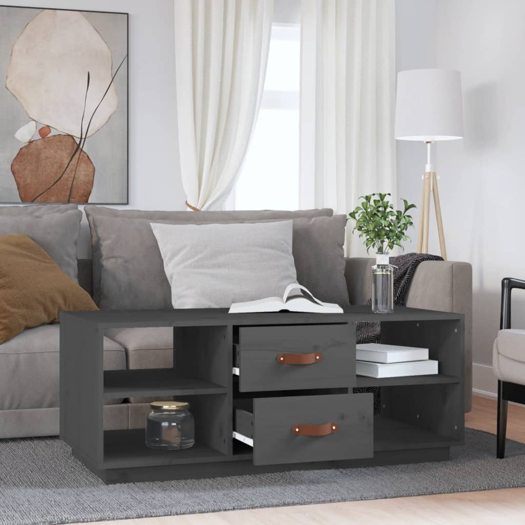 Salongbord Sofabord Grå 100x50x41 cm heltre furu