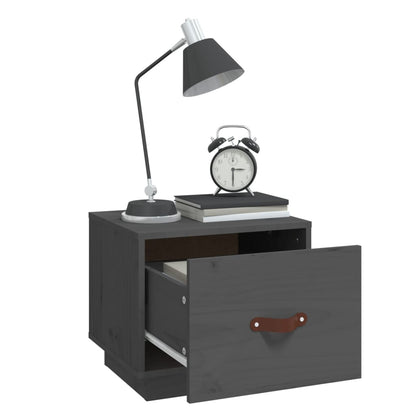 Nattbord 2 stk grå 40x34x35 heltre furu