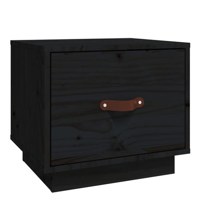 Nattbord Sengbord svart 40x34x35 cm heltre furu