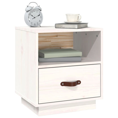 Nattbord 2 stk hvit 40x34x45 cm heltre furu