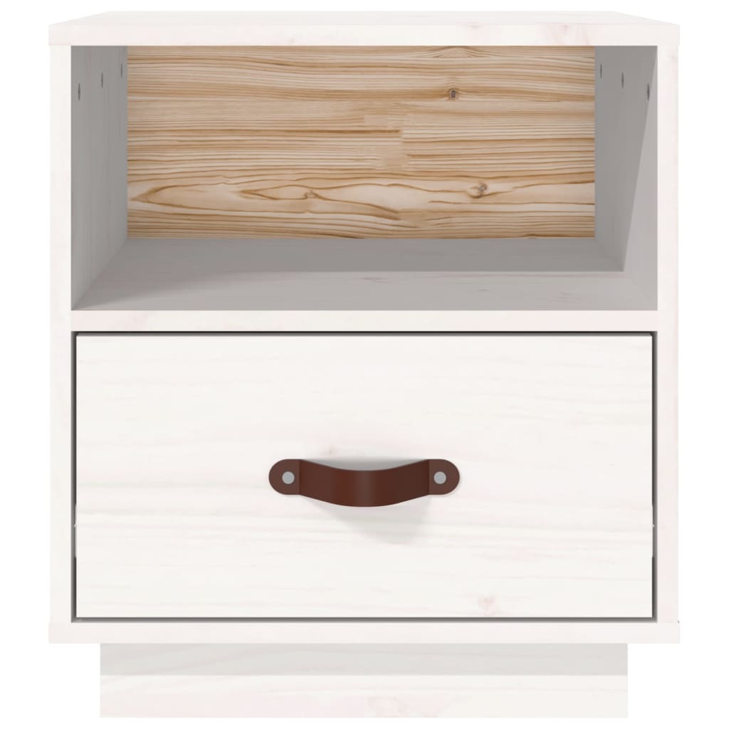 Nattbord 2 stk hvit 40x34x45 cm heltre furu