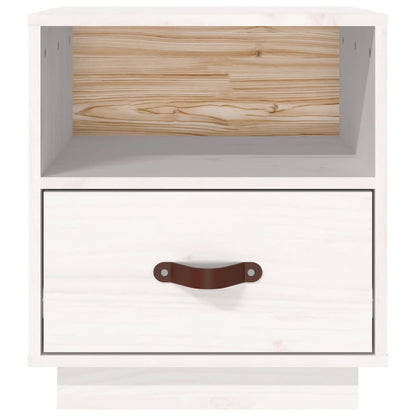 Nattbord 2 stk hvit 40x34x45 cm heltre furu