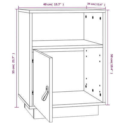 Nattbord Sengbord svart 40x34x55 heltre furu