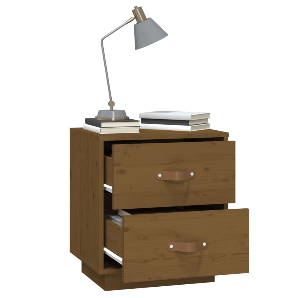 Nattbord Sengbord Honningbrun 40x34x45 cm heltre furu