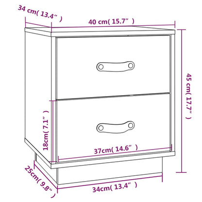 Nattbord Sengbord svart 40x34x45 heltre furu