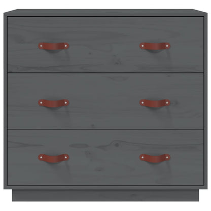 Kommode Grå 80x40x75 cm heltre furu