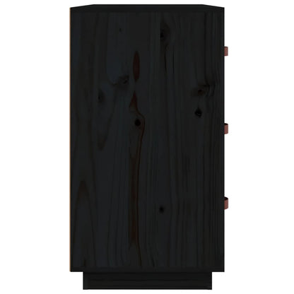 Kommode Svart 80x40x75 cm heltre furu