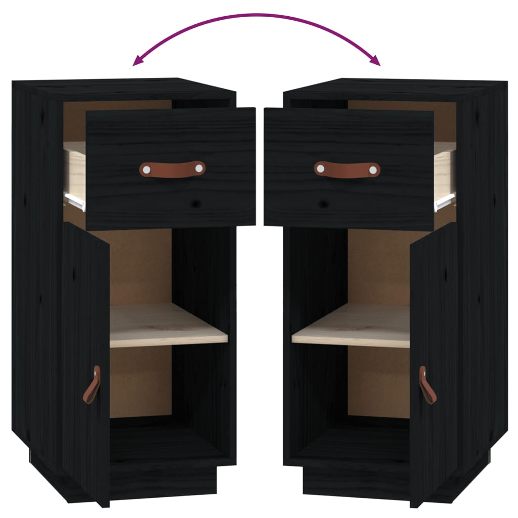 Skjenk Svart 34x40x75 cm heltre furu