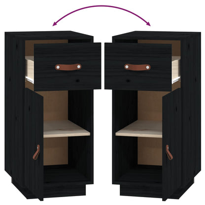 Skjenk Svart 34x40x75 cm heltre furu