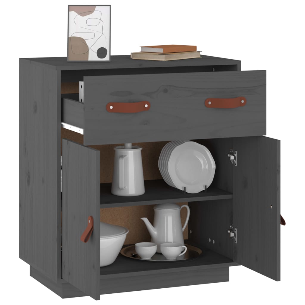 Skjenk Grå 65,5x40x75 cm heltre furu